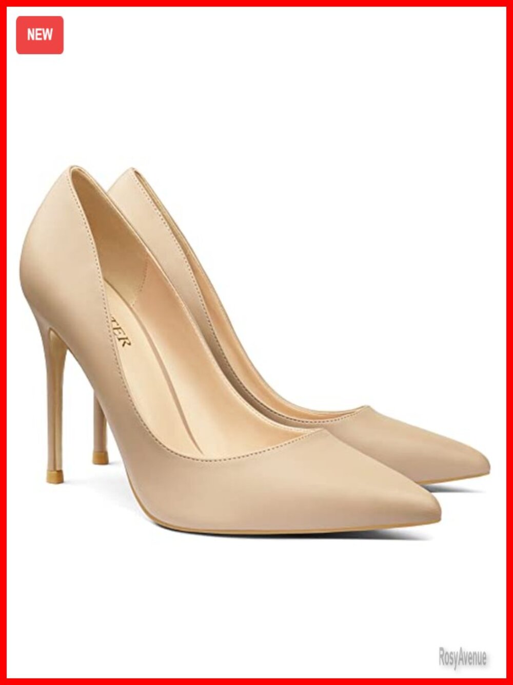 COLETER Women's 4 Inch Pointed Toe Stiletto Pumps Slip On Dress Shoes
